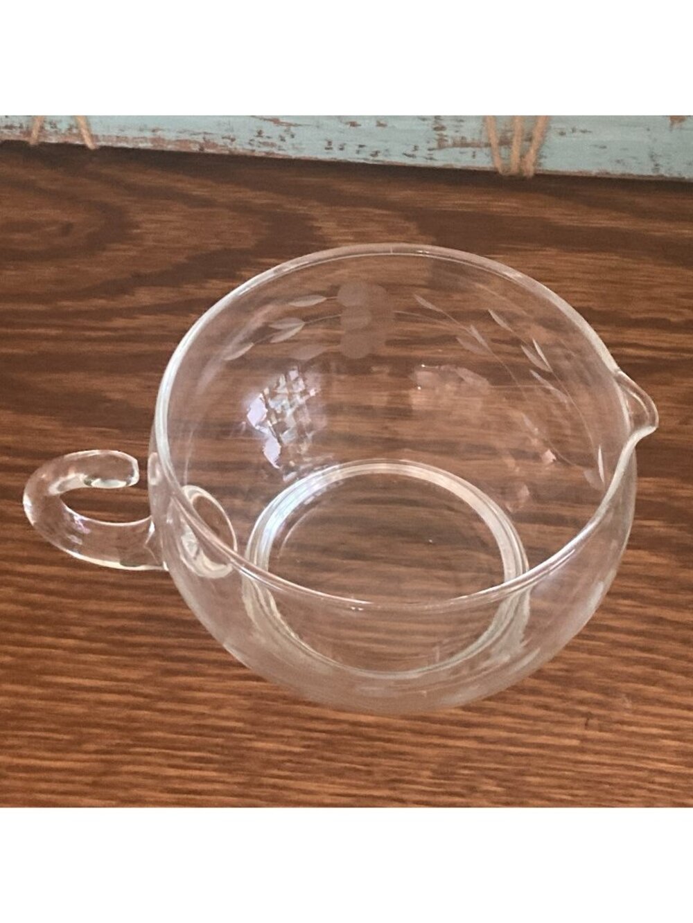 Vintage Princess House Heritage Etched Crystal Creamer Sm Gravy/Sauce Boat